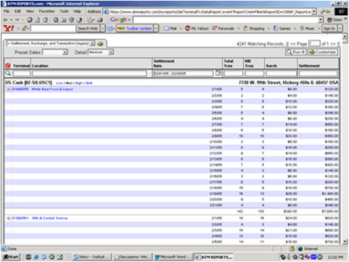 Proprietary Web Based Reporting - ATMFLA